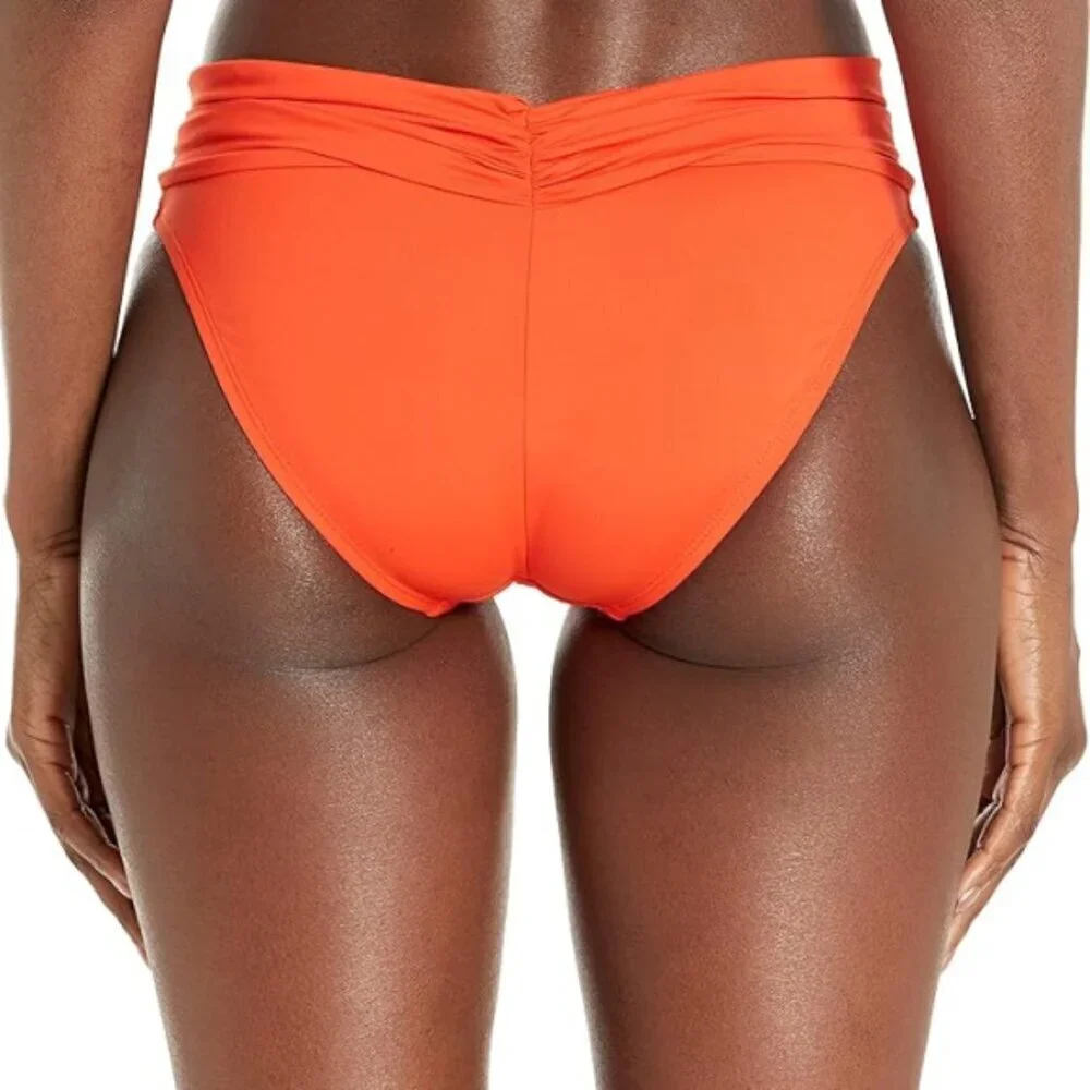 La Blanca 'Island Goddess' Shirred Band Swimsuit Bottom, Paprika - Picture 2 of 2